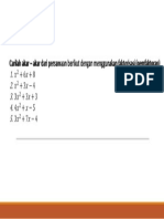 Latihan Soal Persamaan Kuadrat (Faktorisasi)