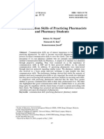 Communication Skills of Practicing Pharmacists and Pharmacy Students