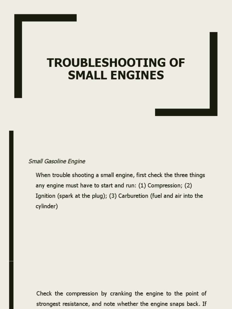 Troubleshooting of Small Engines | PDF | Transmission (Mechanics ...