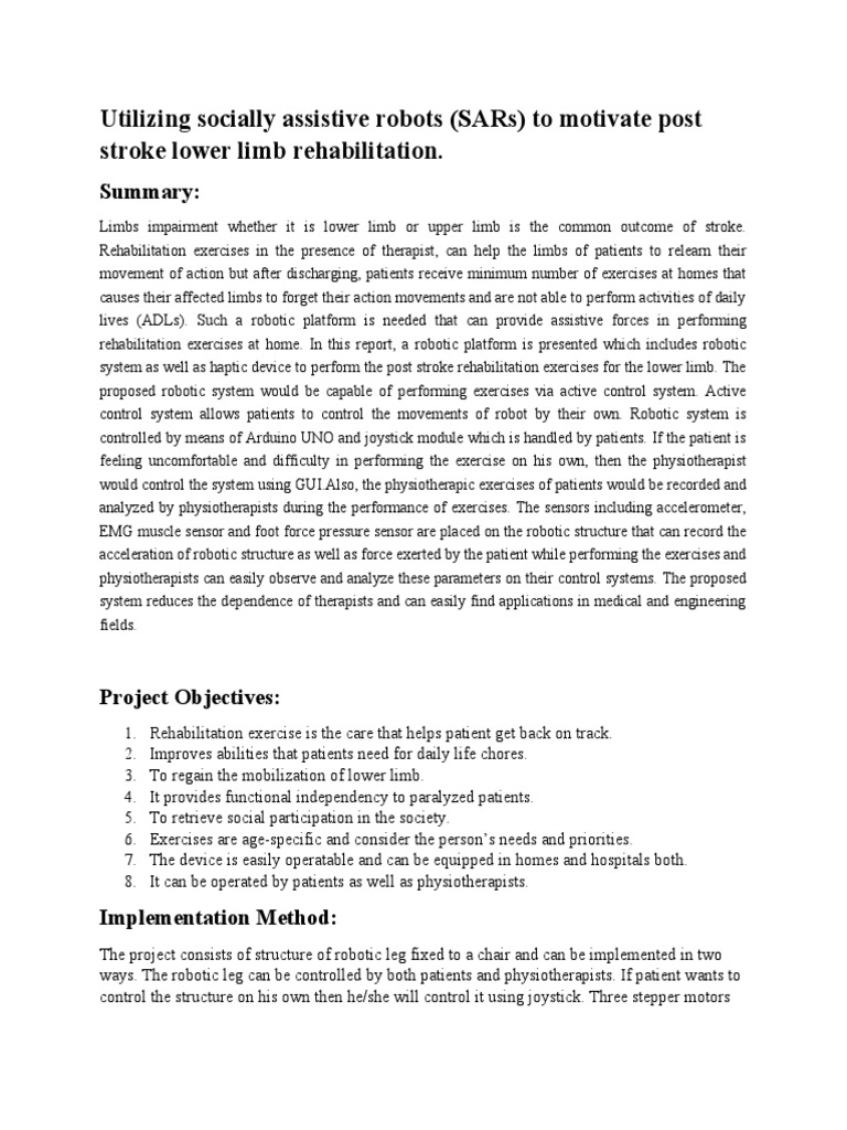 Details of Rehabilitation Robot For Lower Limb | PDF | Physical Therapy ...