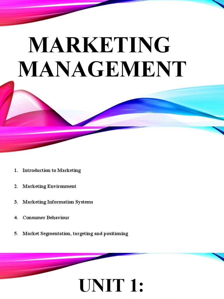Marketing Management | PDF | Market Segmentation | Consumer Behaviour