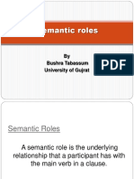 Semantic Roles: by Bushra Tabassum University of Gujrat