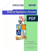Manual de Organizacin y Funciones de Organizacin y Funciones Municipalidad Provincial
