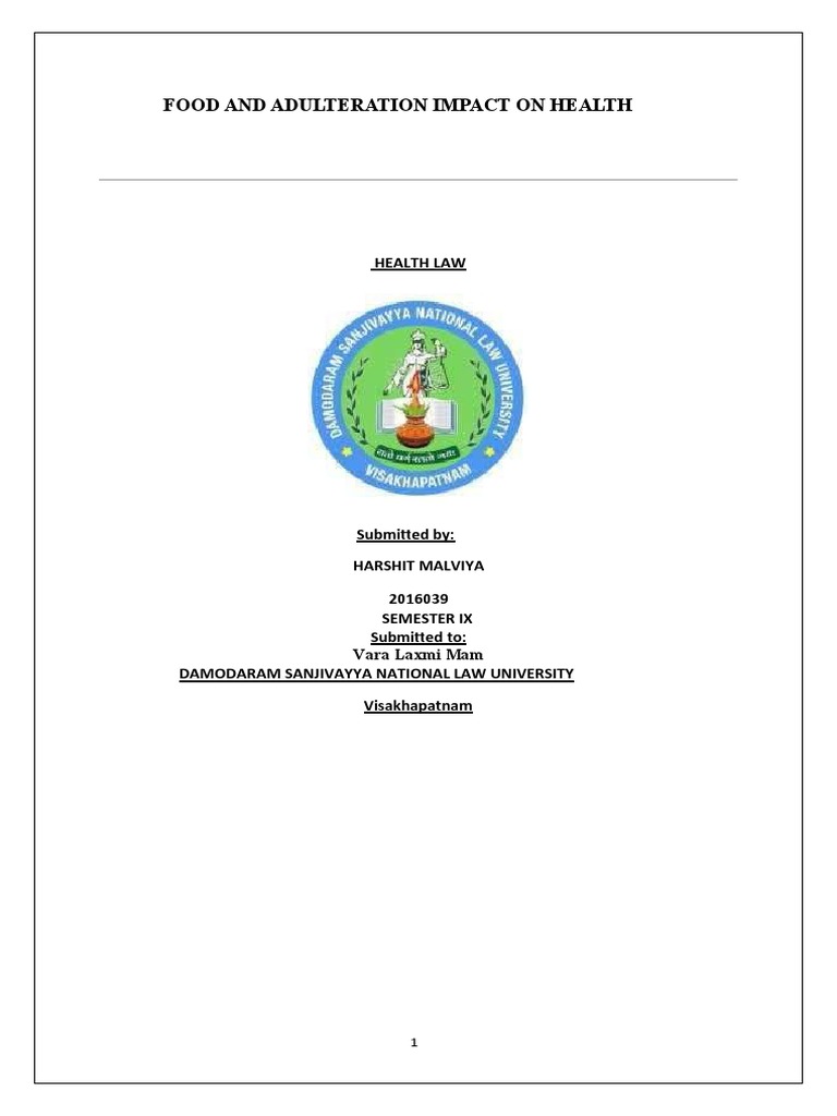 FOOD ADULTERATION IMPACT ON HEALTH LAW | PDF | Food And Drink | Foods