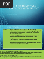 DPL 2013: Fundamentals of Logistics Management: Log. Norlia Zakaria