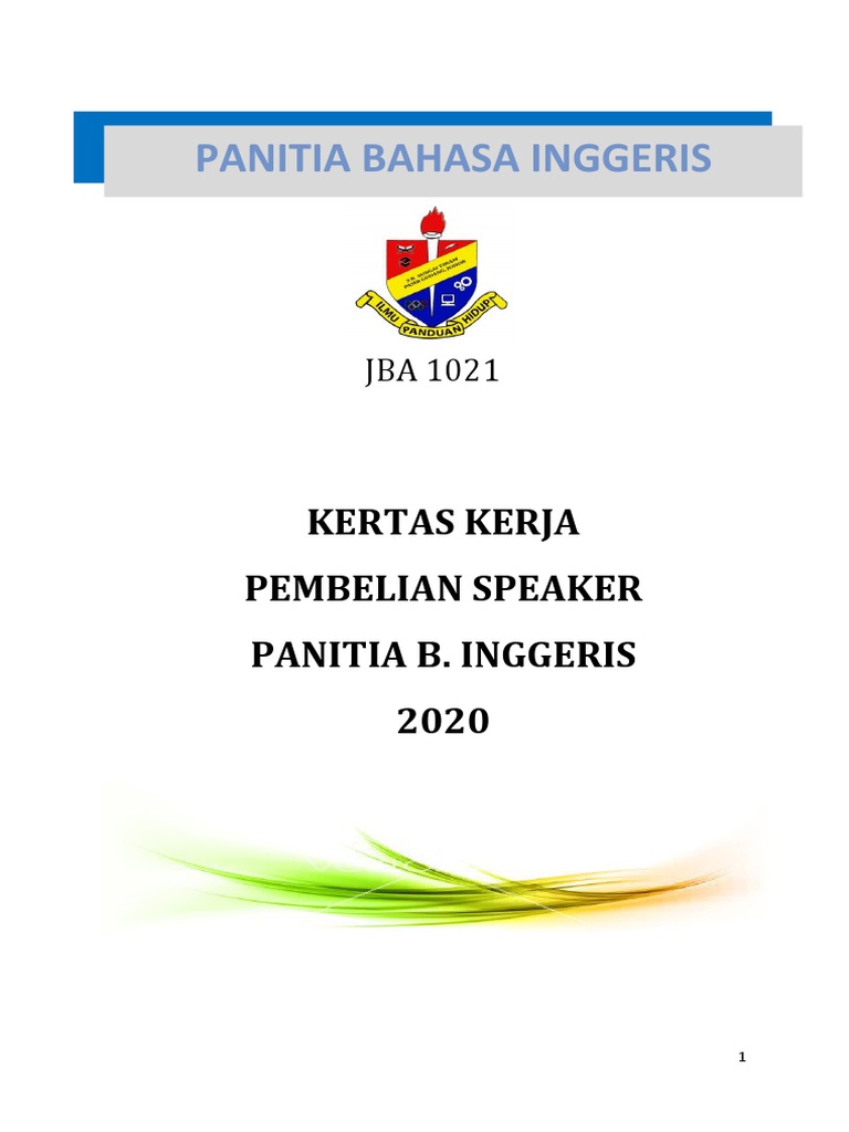 Kertas Kerja Pembelian Speaker PDF