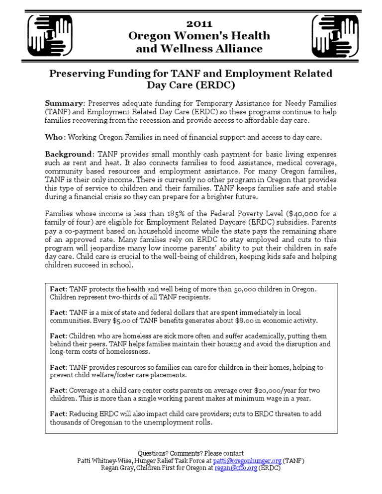 TANF application process for emergency financial relief