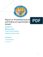 Report On "Evaluating Bank Performance and Finding Out Opportunities and Threats"