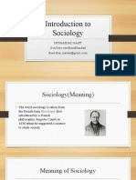 Introduction To Sociology: Muhammad Basit