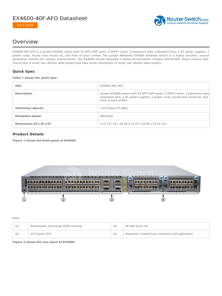 EX460040FAFO Datasheet Quick Spec PDF Computer Standards