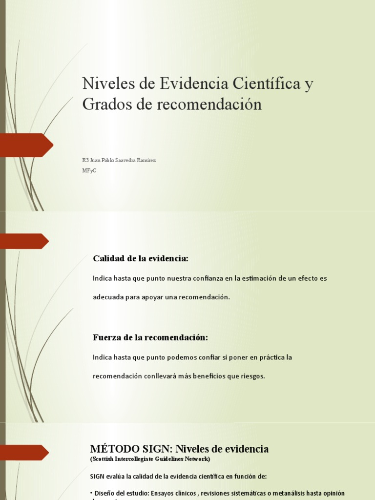 Niveles y Grados de Evidencia Científica | PDF | Negocios