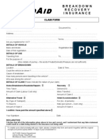 Autoaid Claim Form