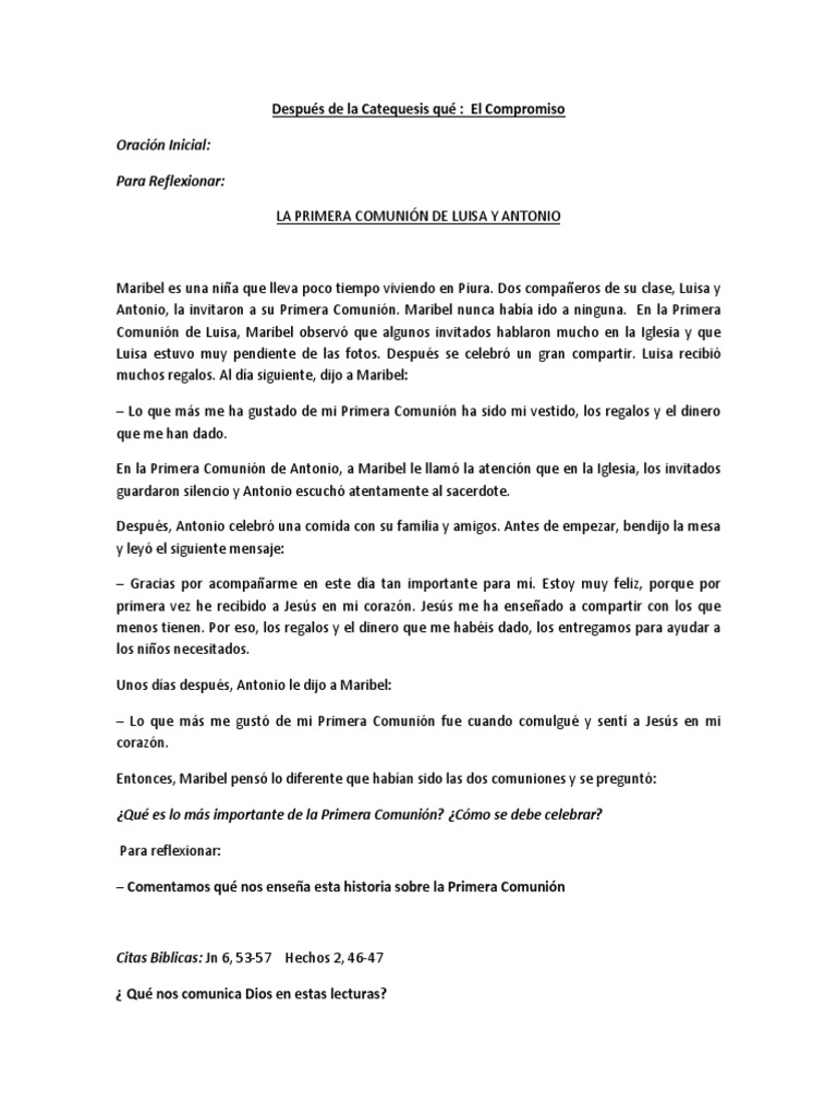 Después de La Catequesis Qué - El Compromiso | PDF | Sacramentos |  eucaristía, image size:768x1024
