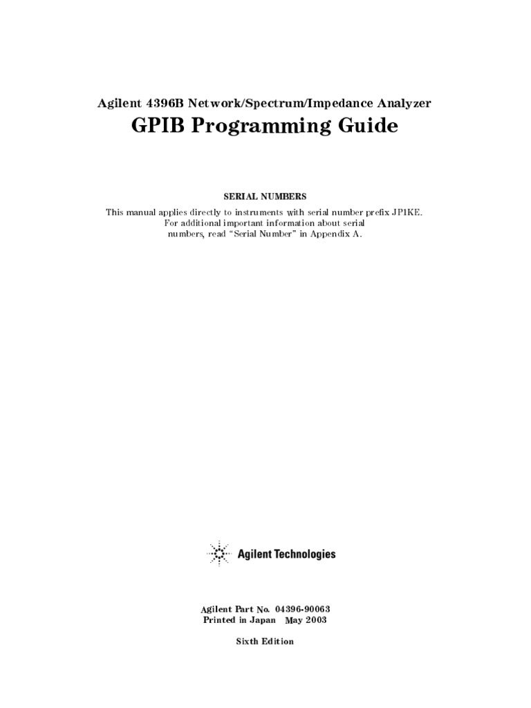 GPIB Programming Guide. Agilent. 2003 PDF | PDF | Computing | Computer ...