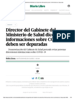 Director Del Gabinete Del Ministerio de Salud Dice Informaciones Sobre COVID Deben Ser Depuradas