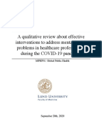 A Qualitative Review About Effective Interventions To Address Mental Health Problems in Healthcare Professionals During The Covid PDF