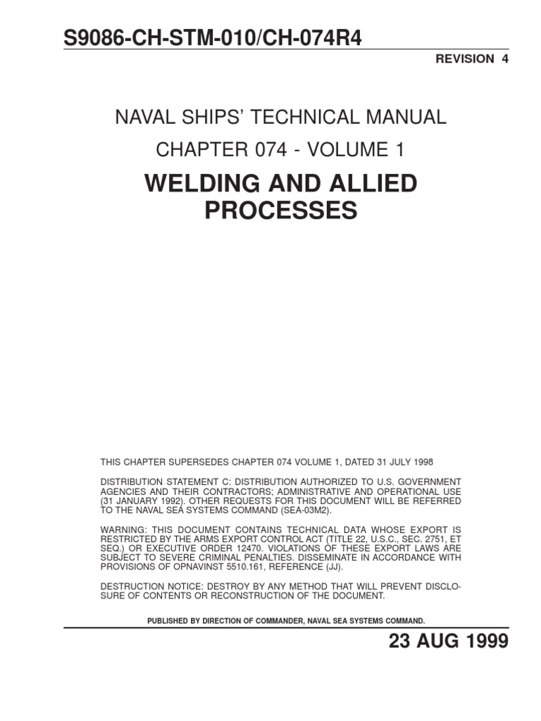 Navy Welding Standards and Procedures | PDF | Welding | Construction