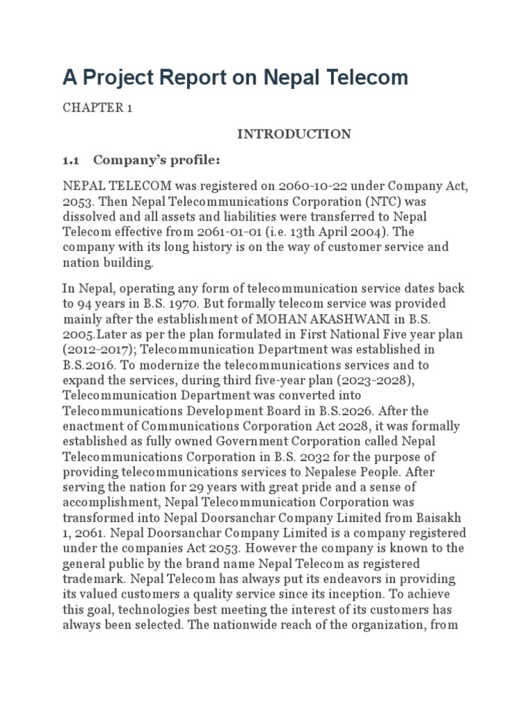 Nepal Telecom Project Report Overview | PDF | General Packet Radio ...