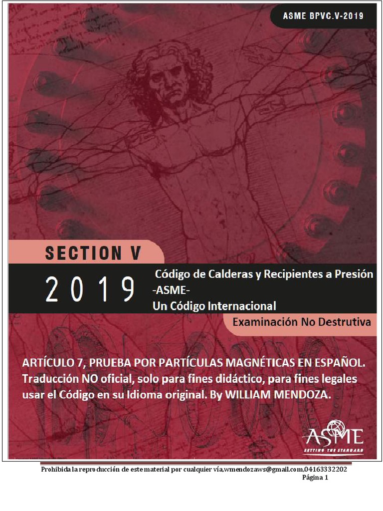 Examinación por Partículas Magnéticas ASME V | PDF | Campo magnético ...