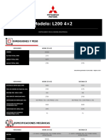 Especificaciones Técnicas Mitsubishi L200 4&#215 2