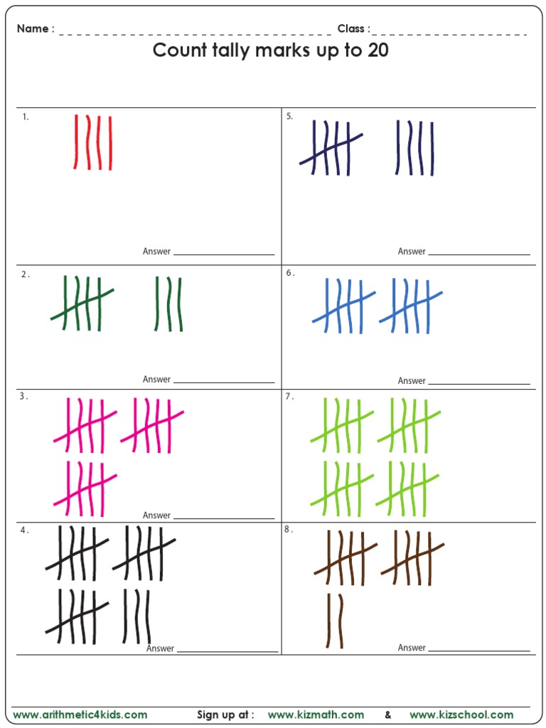 Count Tally Marks Worksheet | PDF | Teaching Methods & Materials