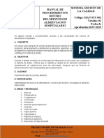Manual de Procedimientos Servicios Alimentos Man - PTS-007 V2