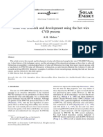 Solar Cell Research and Development Using The Hot Wire CVD Process