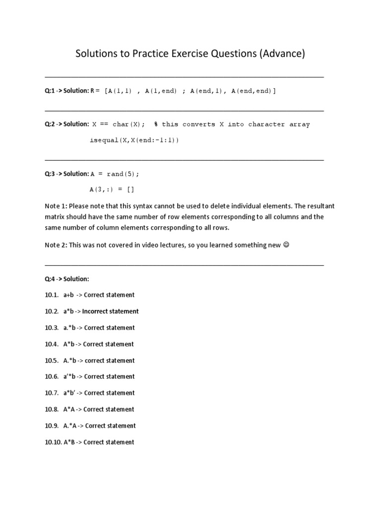 Advanced Practice Exercise Solutions | PDF | Computers | Science ...