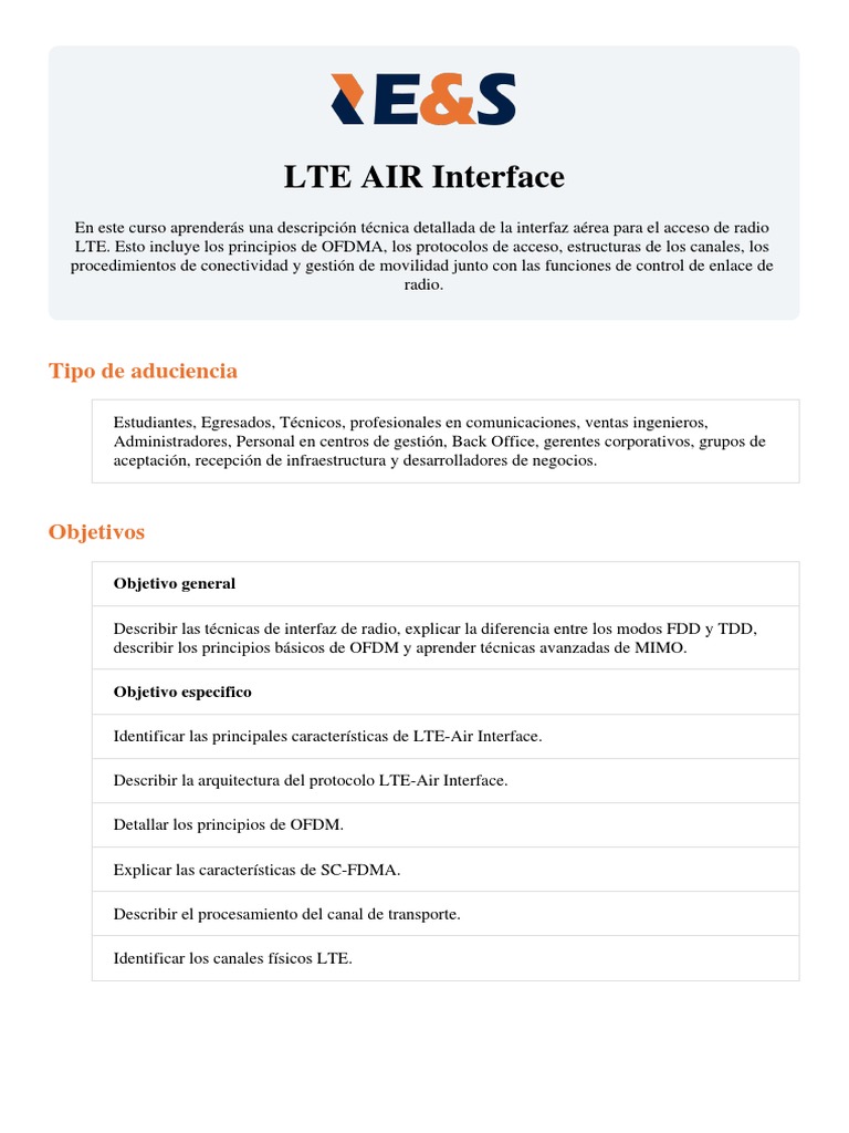 Interfaz Aérea LTE: Curso Técnico Completo | PDF | Edad de información ...