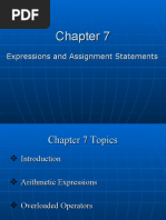 Expressions and Assignment Statements