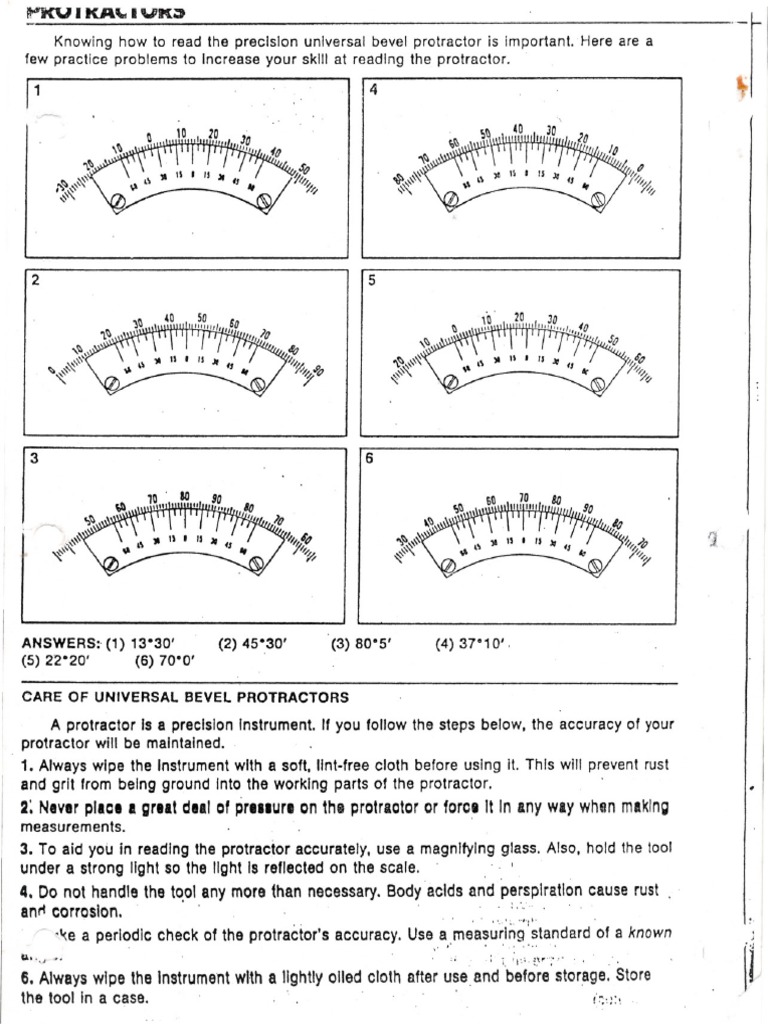 How To Read Bevel Gauge PDF Metrology Tools
