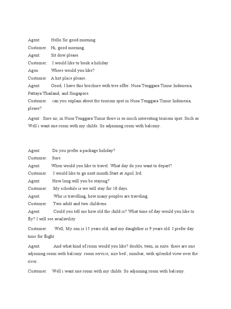 Travel Egent Script 2 | PDF | Business | Hotel And Accommodation