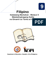 Filipino: Ikalawang Markahan - Modyul 3 Matatalinghagang Salita Na Ginamit Sa Tanka at Haiku