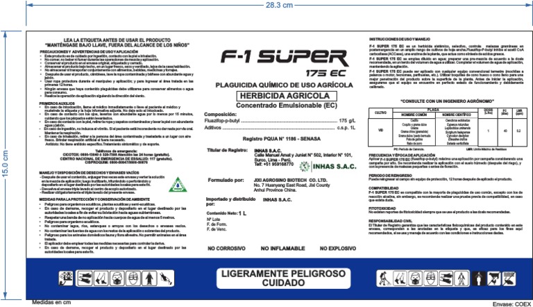 F-1 Super 1L | PDF | Agua | Alimentos