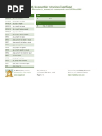 x86 Hex Assembler Instructions Cheat Sheet: by Via