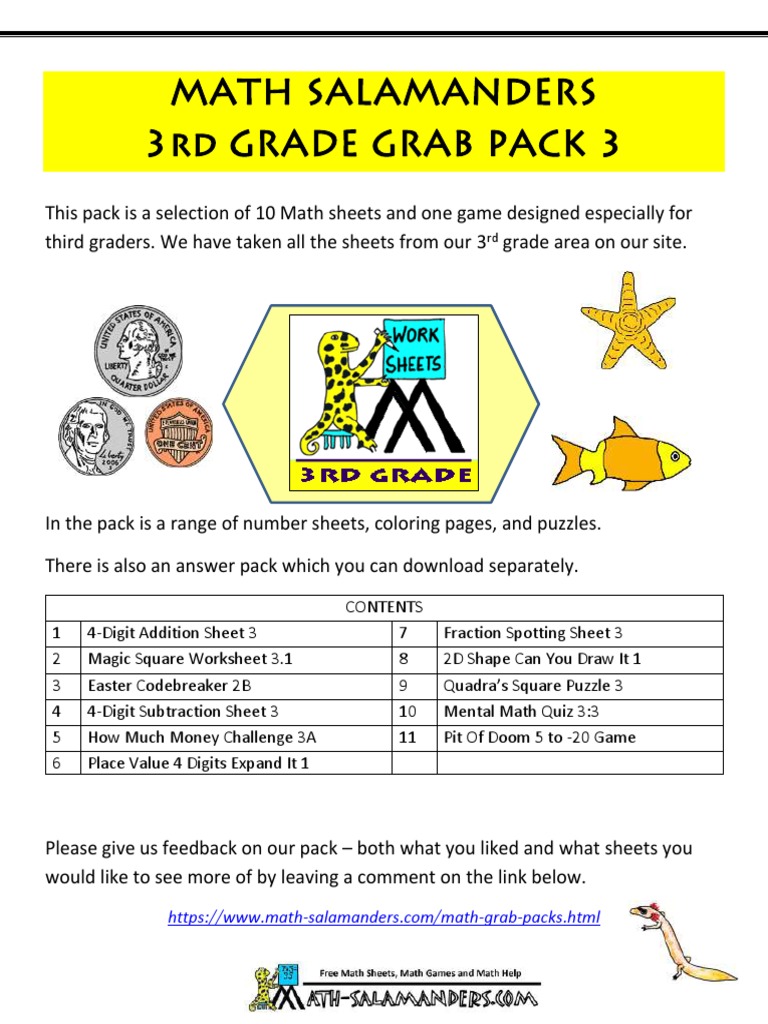 Grade 3 Mental Math Worksheets Pack | PDF | Geometry | Teaching Mathematics