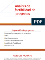 3. Análisis de prefactibilidad de proyectos