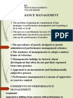 Performance Management: Comments and Issues