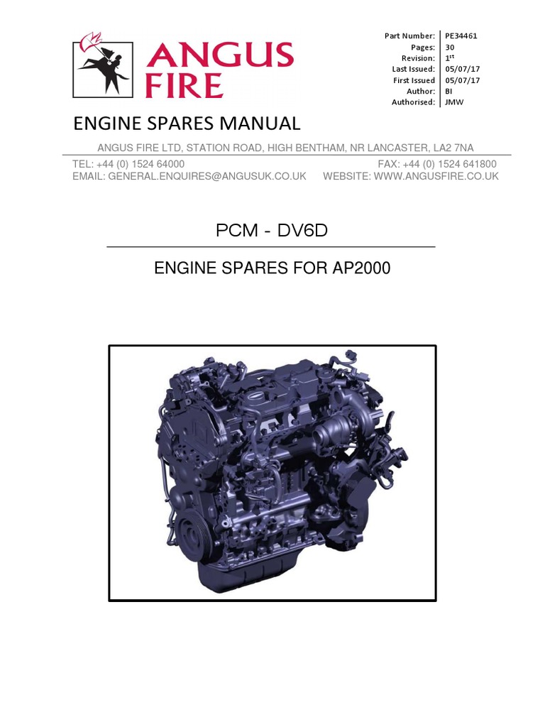 PE34461 - AP2000 - DV6D - Engine Spares Manual - REV-1 | PDF | Fuel ...