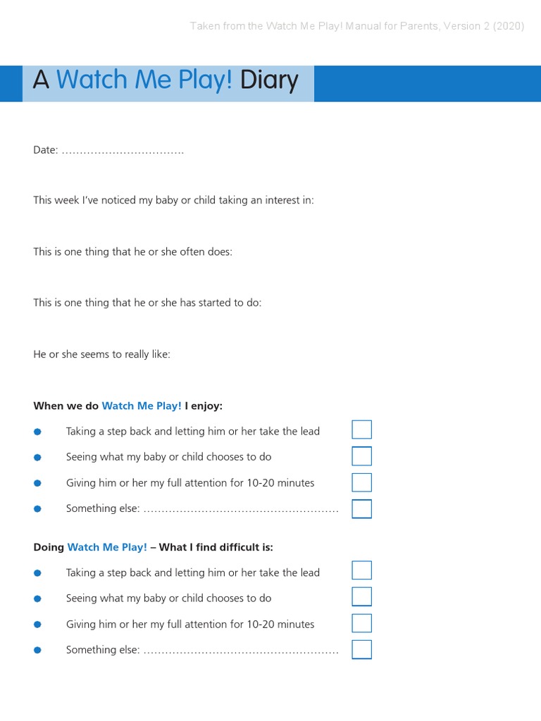 A Watch Me Play Diary PDF PDF