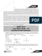CBSE NEET 2019 Test Paper Solutions