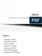 HRM Introduction to Human Resource Management