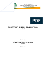 Portfolio in Applied Auditing: Kenneth Adrian S. Bruno