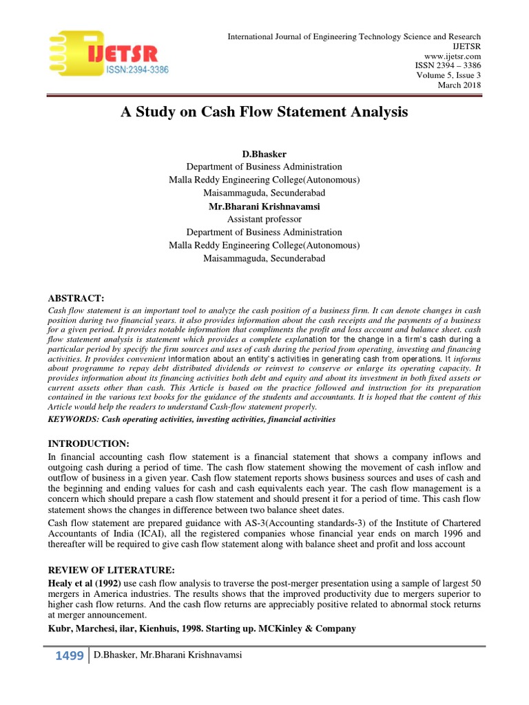 Cash Flow Statement Analysis Study | PDF | Student's T Test | Cash Flow ...