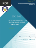 Microprocessors and Microcontrollers Laboratory: Lab Manual & Record