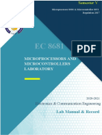 Microprocessors and Microcontrollers Laboratory: Lab Manual & Record