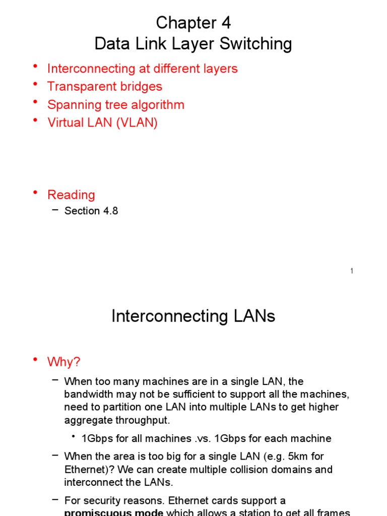 Data Link Layer Switching PDF Network Switch Computer Network