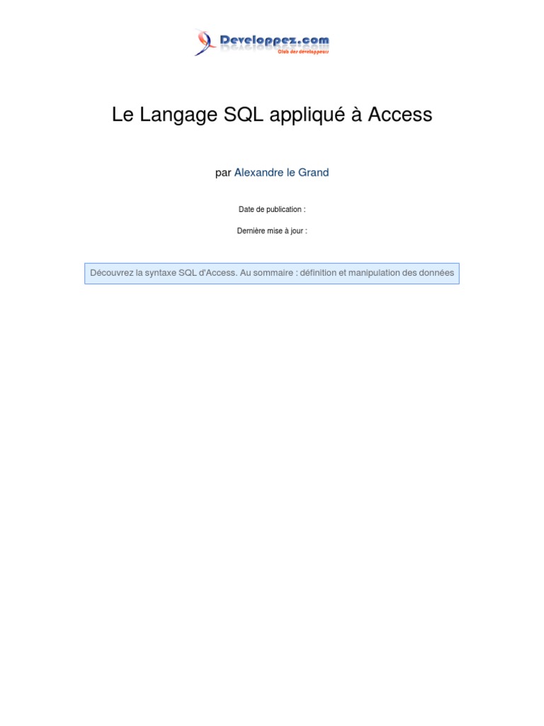 SQL Et Access | PDF