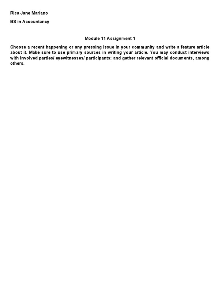 Module 11 Assignment 1 | PDF