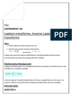 Laplace Transforms, Inverse Laplace Transforms: Experiment-3A